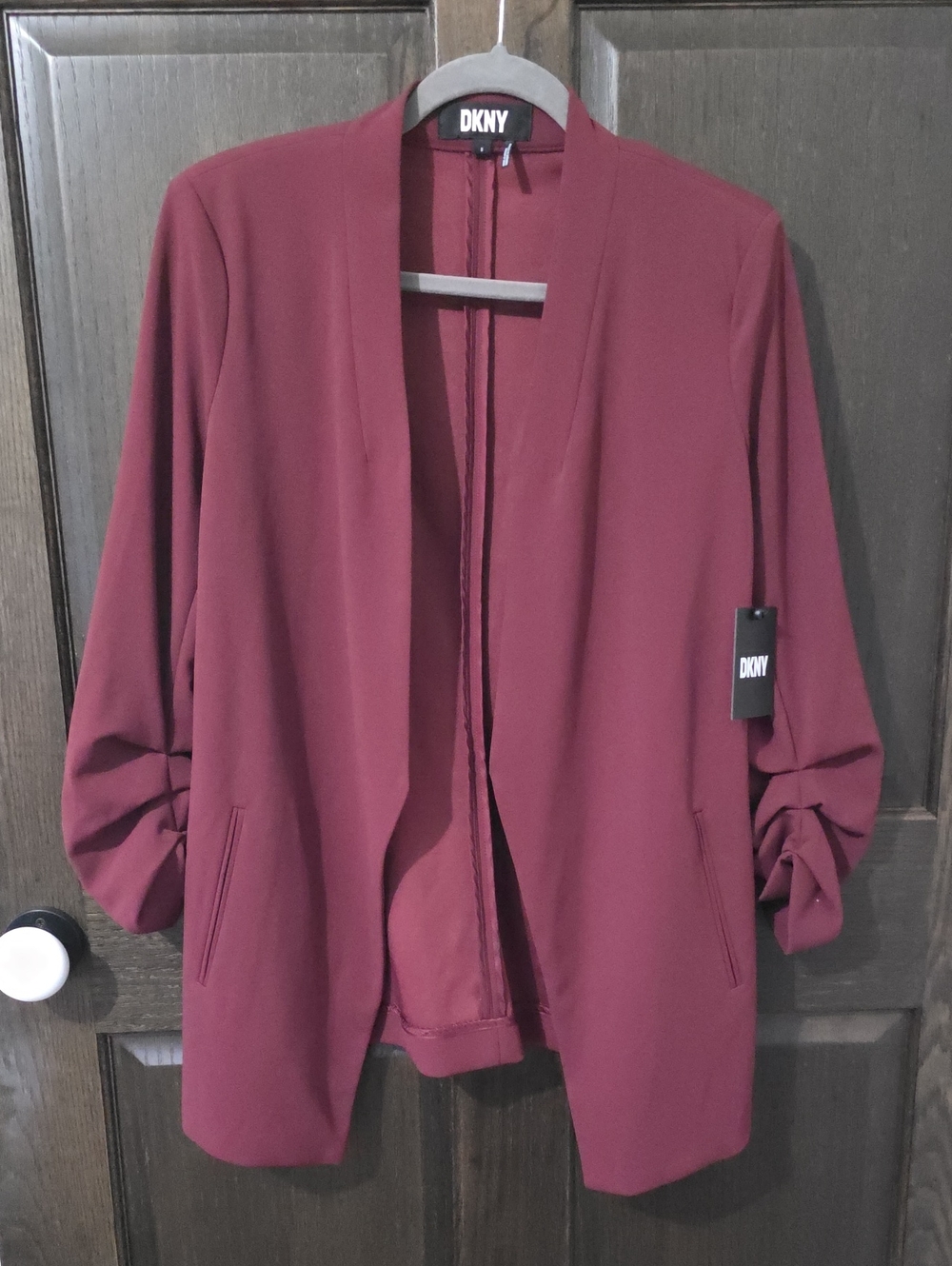 DKNY Women's Open-Front Cabernet Blazer